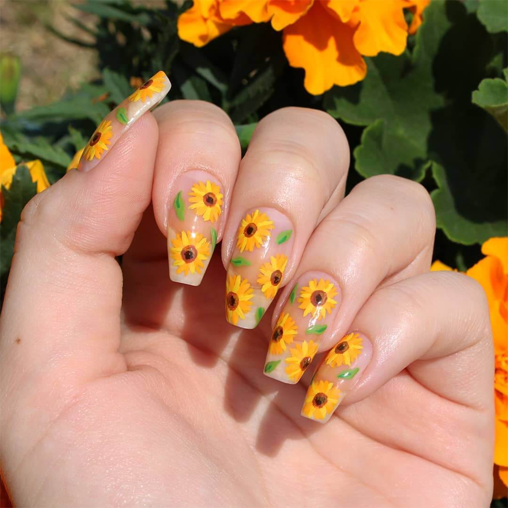 Sunflower Garden nails